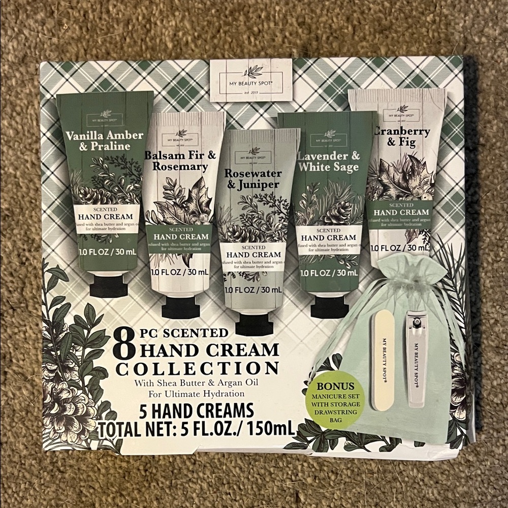 8 pc scented hand cream collection.